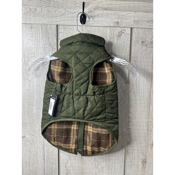 Fab Dog Outerwear Olive Quilted Barn Coat Lined Jacket For Dogs Size 16 Winter - Picture 2 of 7